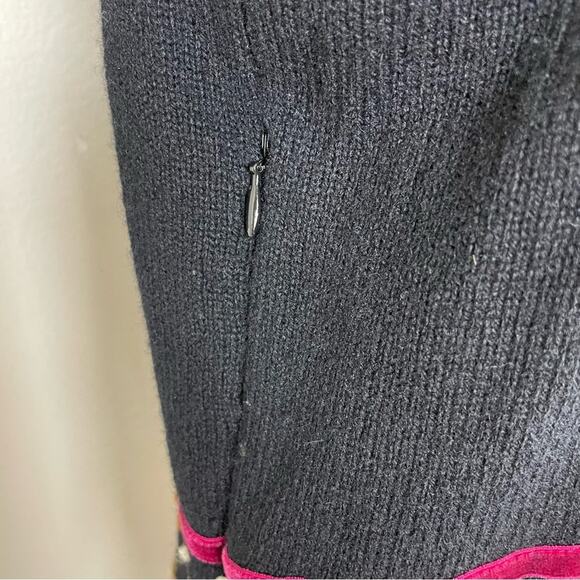 Islandic Design Black Embellished Zip Sweater Jacket Lg - Picture 4 of 8